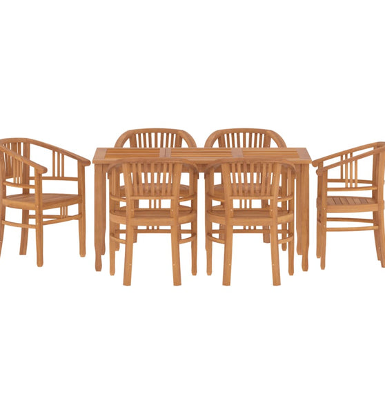 7-tlg. Garten-Essgruppe Massivholz Teak