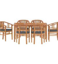 7-tlg. Garten-Essgruppe Massivholz Teak