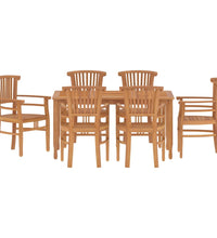 7-tlg. Garten-Essgruppe Massivholz Teak