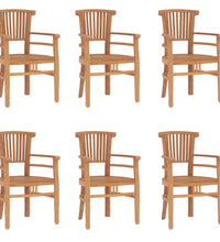 7-tlg. Garten-Essgruppe Massivholz Teak
