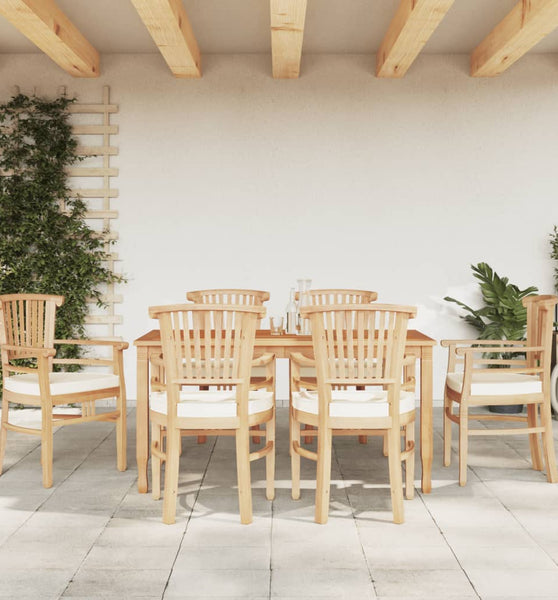 7-tlg. Garten-Essgruppe Massivholz Teak