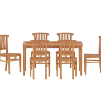 7-tlg. Garten-Essgruppe Massivholz Teak