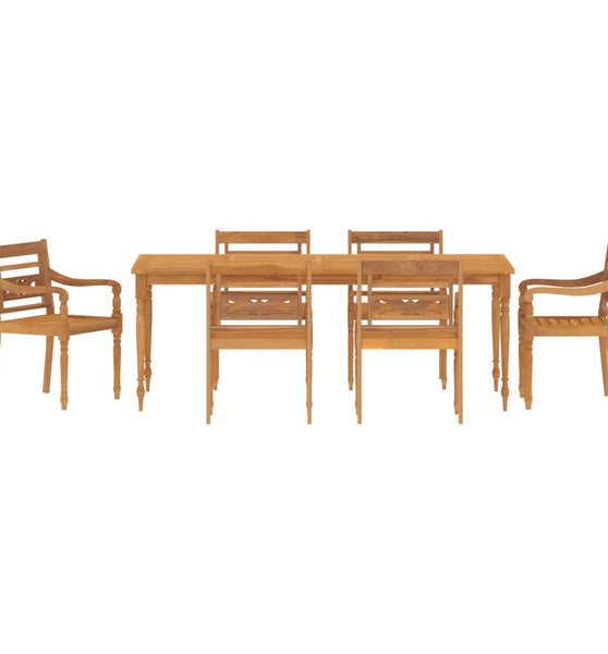 7-tlg. Garten-Essgruppe Massivholz Teak