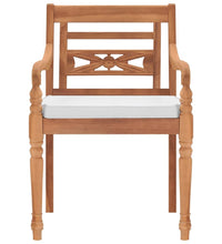 7-tlg. Garten-Essgruppe mit Weißen Kissen Massivholz Teak