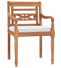 7-tlg. Garten-Essgruppe mit Weißen Kissen Massivholz Teak