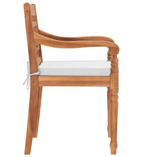 7-tlg. Garten-Essgruppe mit Weißen Kissen Massivholz Teak