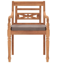 7-tlg. Garten-Essgruppe mit Dunkelgrauen Kissen Massivholz Teak