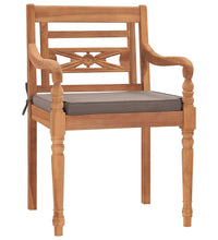 7-tlg. Garten-Essgruppe mit Dunkelgrauen Kissen Massivholz Teak