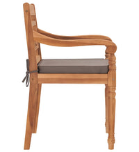 7-tlg. Garten-Essgruppe mit Dunkelgrauen Kissen Massivholz Teak