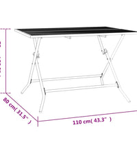 Gartentisch Klappbar Anthrazit 110x80x72 cm Stahlgitter