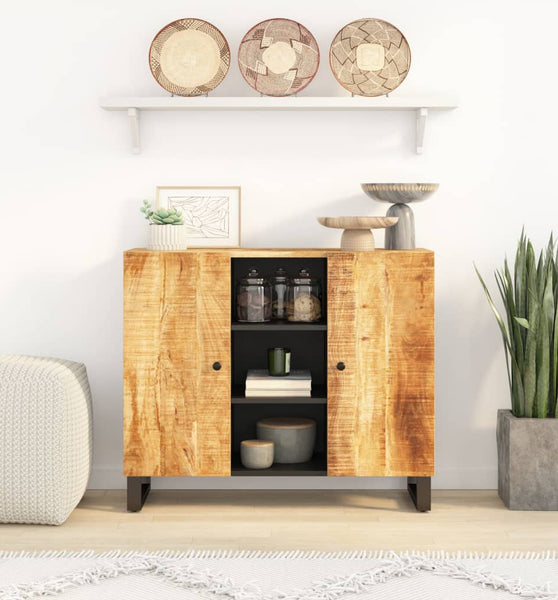 Sideboard mit 2 Türen 90x33x75 cm Massivholz Mango