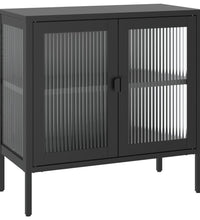 Sideboard Schwarz 70x35x70 cm Glas und Stahl