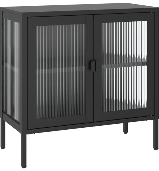 Sideboard Schwarz 70x35x70 cm Glas und Stahl