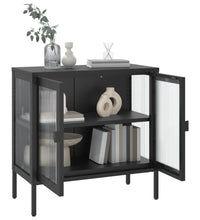 Sideboard Schwarz 70x35x70 cm Glas und Stahl