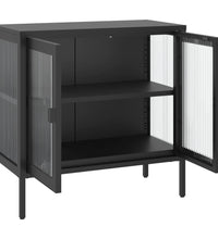 Sideboard Schwarz 70x35x70 cm Glas und Stahl