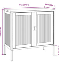 Sideboard Schwarz 70x35x70 cm Glas und Stahl