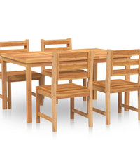5-tlg. Garten-Essgruppe Massivholz Teak