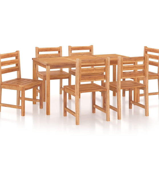 7-tlg. Garten-Essgruppe Massivholz Teak