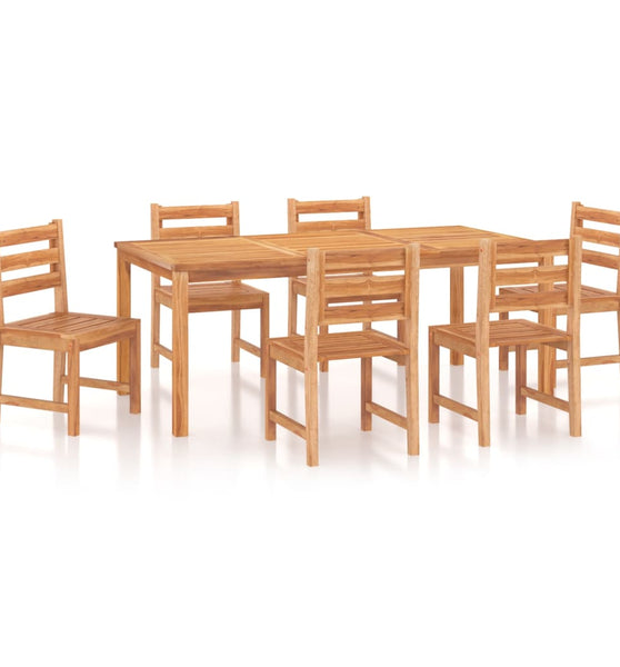 7-tlg. Garten-Essgruppe Massivholz Teak