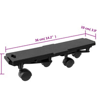 Transportroller mit 4 Rollen 6 Stk. Schwarz Polypropylen 170 kg