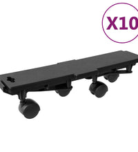 Transportroller mit 4 Rollen 10 Stk Schwarz Polypropylen 170 kg