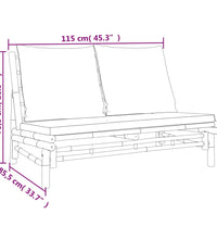 4-tlg. Garten-Lounge-Set mit Cremeweißen Kissen Bambus