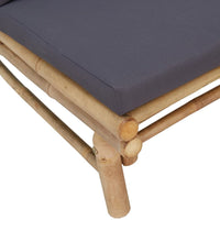 3-tlg. Garten-Lounge-Set mit Dunkelgrauen Kissen Bambus