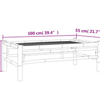 3-tlg. Garten-Lounge-Set mit Dunkelgrauen Kissen Bambus