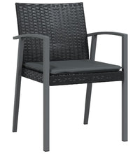 Gartenstühle mit Kissen 2 Stk. Schwarz 56,5x57x83cm Poly Rattan