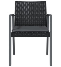 Gartenstühle mit Kissen 2 Stk. Schwarz 56,5x57x83cm Poly Rattan