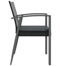 Gartenstühle mit Kissen 2 Stk. Schwarz 56,5x57x83cm Poly Rattan