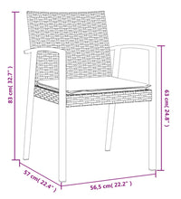 Gartenstühle mit Kissen 2 Stk. Schwarz 56,5x57x83cm Poly Rattan