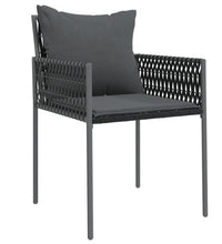 Gartenstühle mit Kissen 2 Stk. Schwarz 54x61x83 cm Poly Rattan