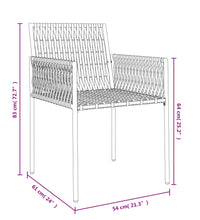 Gartenstühle mit Kissen 2 Stk. Schwarz 54x61x83 cm Poly Rattan