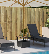 Gartentisch mit Schirmloch Schwarz 55x55x46,5 cm Poly Rattan