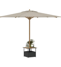 Gartentisch mit Schirmloch Schwarz 55x55x46,5 cm Poly Rattan