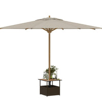 Gartentisch mit Schirmloch Braun 55x55x46,5 cm Poly Rattan