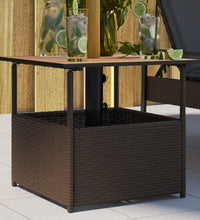 Gartentisch mit Schirmloch Braun 55x55x46,5 cm Poly Rattan