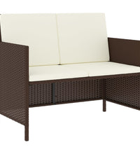 6-tlg. Garten-Essgruppe mit Kissen Braun Poly Rattan