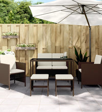 6-tlg. Garten-Essgruppe mit Kissen Braun Poly Rattan