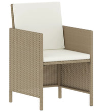 6-tlg. Garten-Essgruppe mit Kissen Beige Poly Rattan