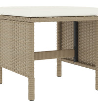 6-tlg. Garten-Essgruppe mit Kissen Beige Poly Rattan