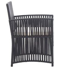 Gartensessel mit Sitzkissen 2 Stk. Schwarz Poly Rattan