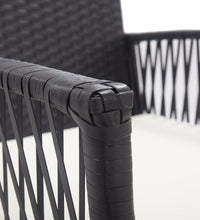 Gartensessel mit Sitzkissen 2 Stk. Schwarz Poly Rattan