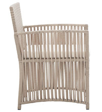 Gartensessel mit Sitzkissen 2 Stk. Beige Poly Rattan