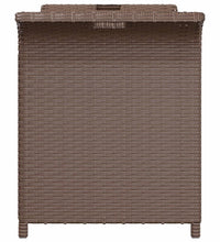 Gartenbank mit Kissen Braun 116x46x57 cm Poly Rattan