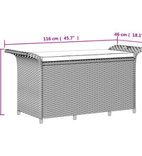 Gartenbank mit Kissen Braun 116x46x57 cm Poly Rattan