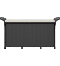 Gartenbank mit Kissen Schwarz 116x46x57 cm Poly Rattan