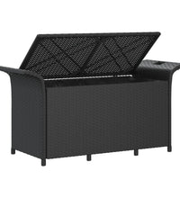 Gartenbank mit Kissen Schwarz 116x46x57 cm Poly Rattan