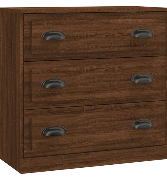 Sideboard Braun Eichen-Optik 70x35,5x67,5 cm Holzwerkstoff